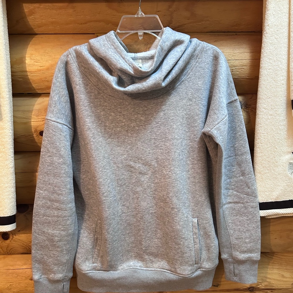 ZYIA Active Light Gray Cowl Neck Hoodie